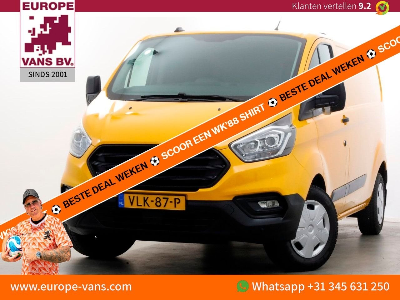 Ford Transit Custom 340 2.0 TDCI 130pk E6 L2H1 Trend Airco/T, Overige kleuren, Bedrijf, Ford, Onderhoudsboekje