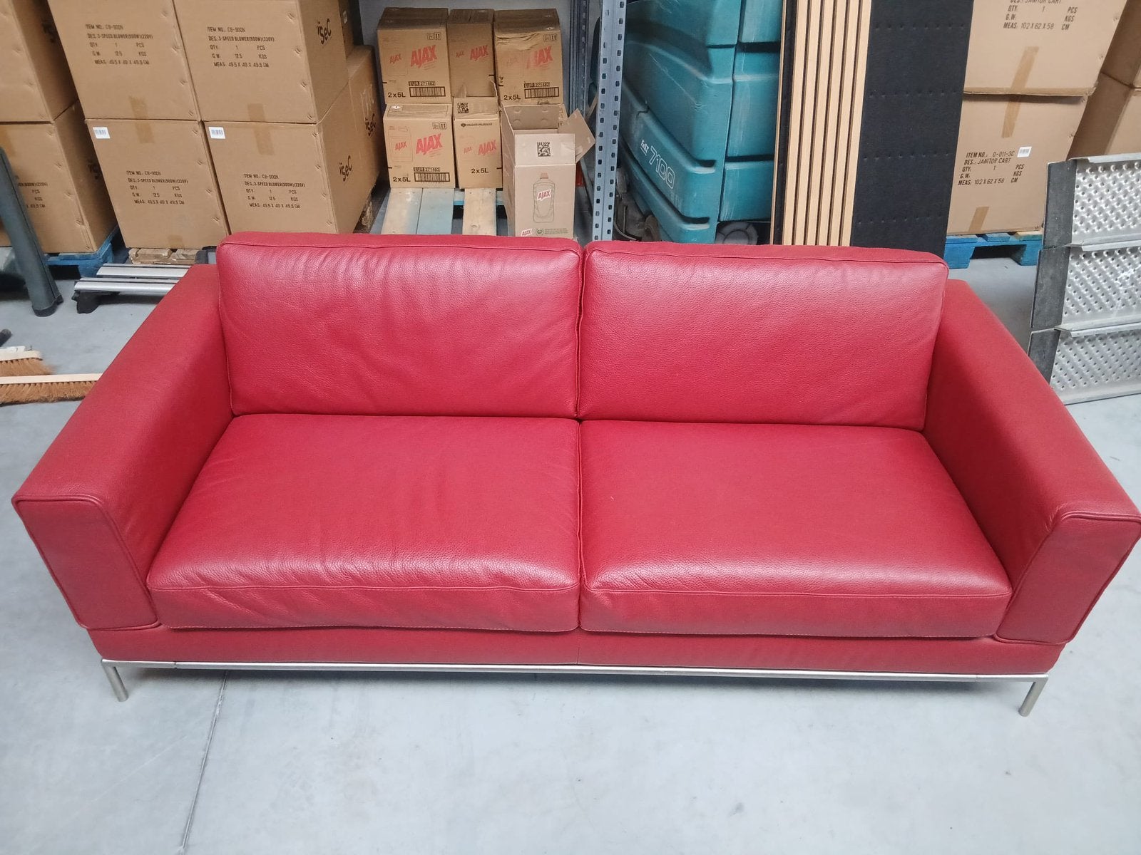 Zetel 2 personen echt leder, Ophalen, Zo goed als nieuw, Leer