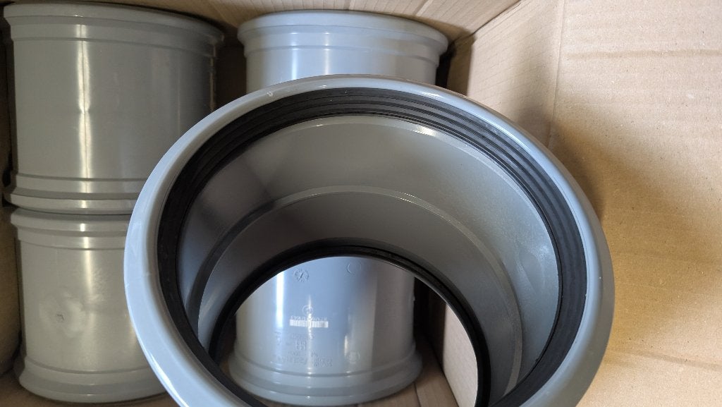 5x Pipelife PVC verbindingsmof 160 mm – riolering, Enlèvement, Neuf, PVC