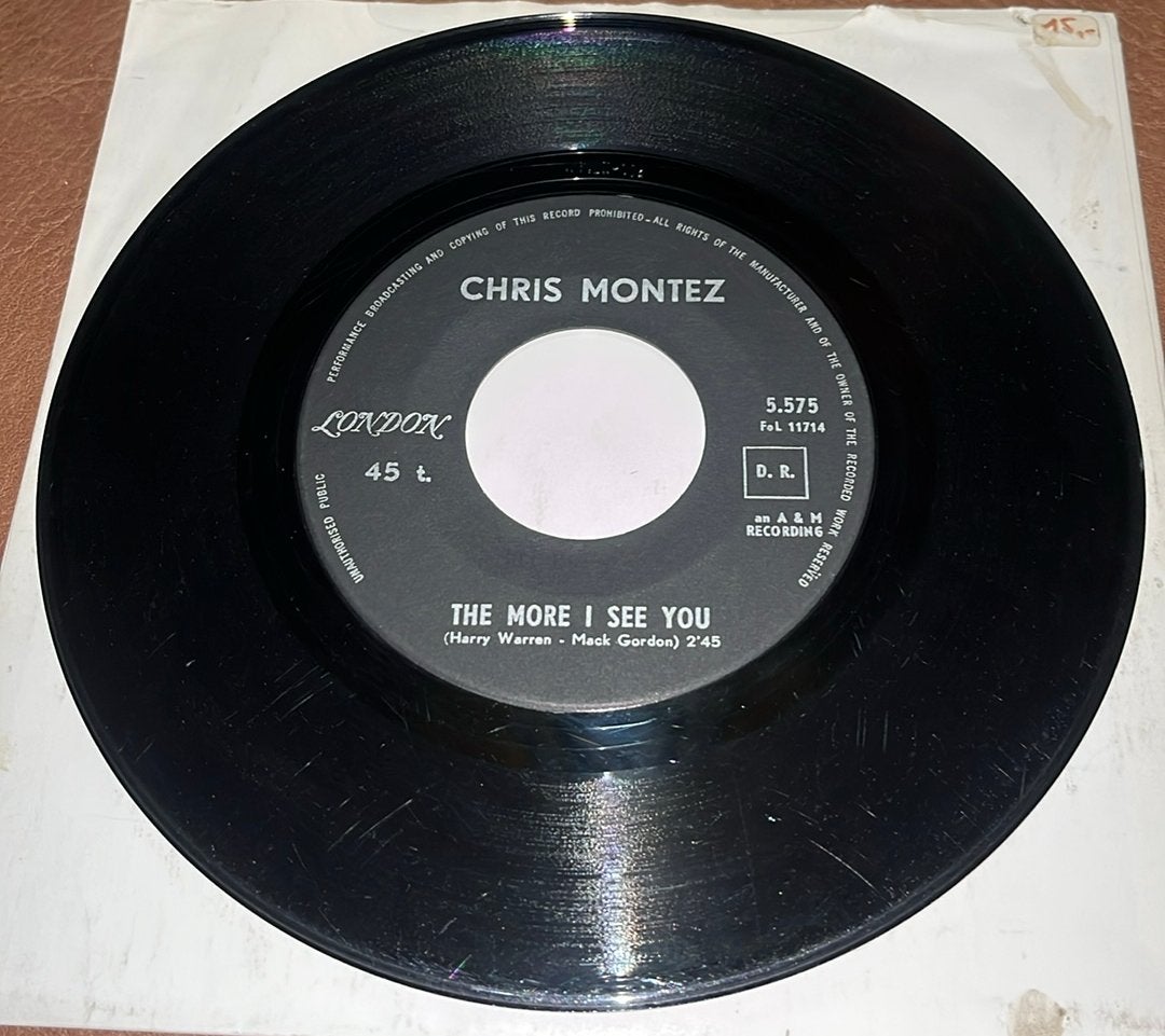 Chris Montez ‎– The More I See You - 7” vinyl single - BE, Enlèvement ou Envoi, Utilisé