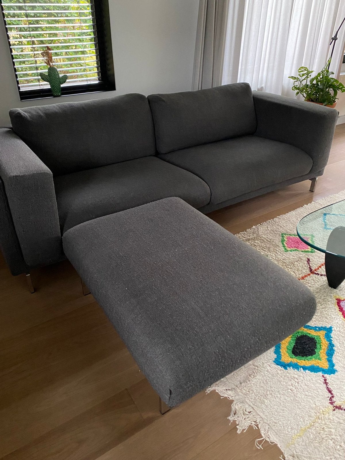 Zithoek Nockeby Ikea 3-zit + voetenbank, Huis en Inrichting, Ophalen, Zo goed als nieuw, Stof