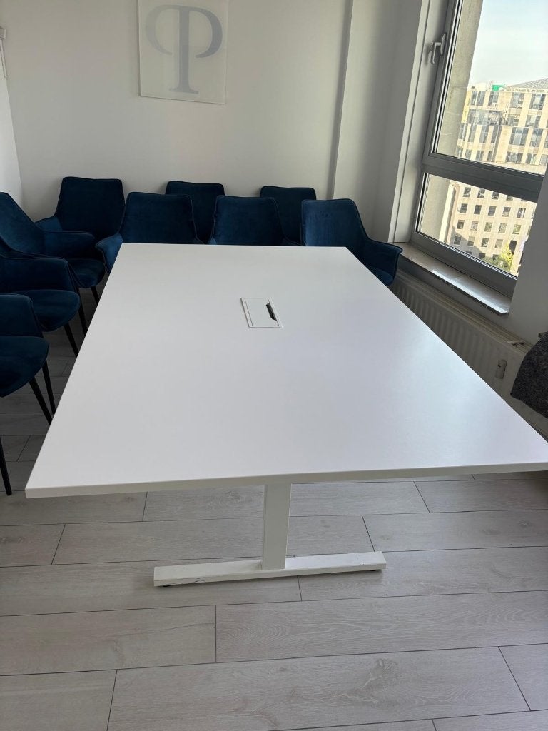 Table de réunion blanche comme neuve, Huis en Inrichting, Bureaus, Ophalen, Overige typen, Hout, Zo goed als nieuw