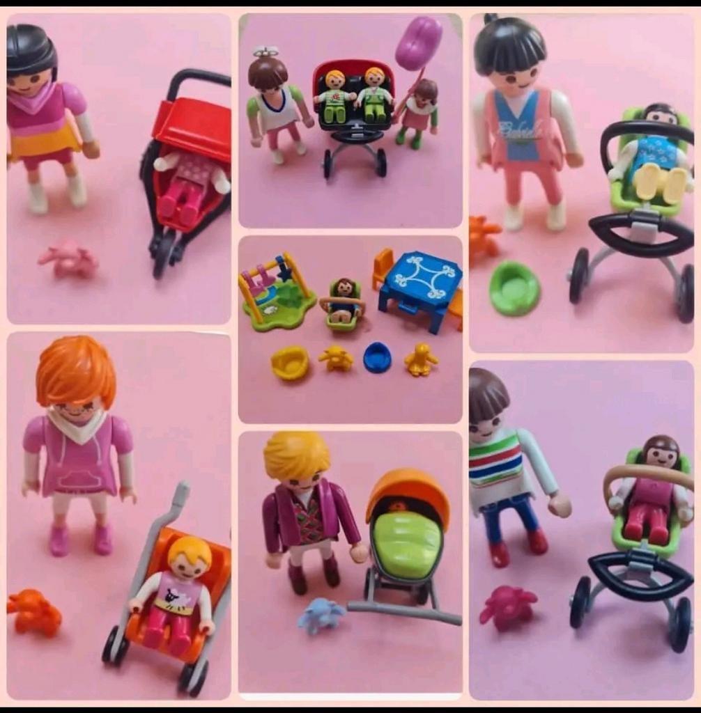 Playmobil figuren  : moeder / mama met kinderwagen, Enlèvement ou Envoi