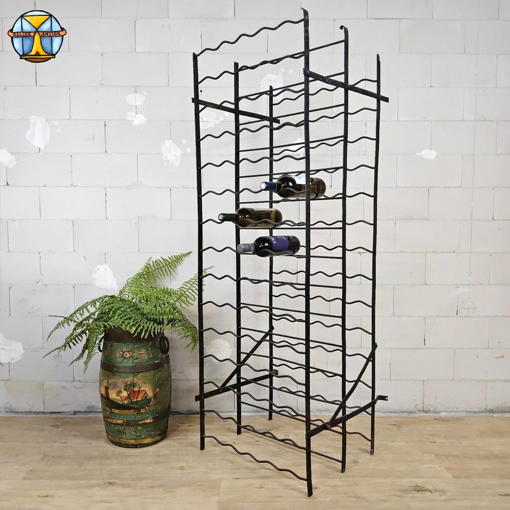 Véritable casier à vin de restaurant en métal antique (116 b, Enlèvement ou Envoi, Comme neuf, Métal, 75 cm ou plus