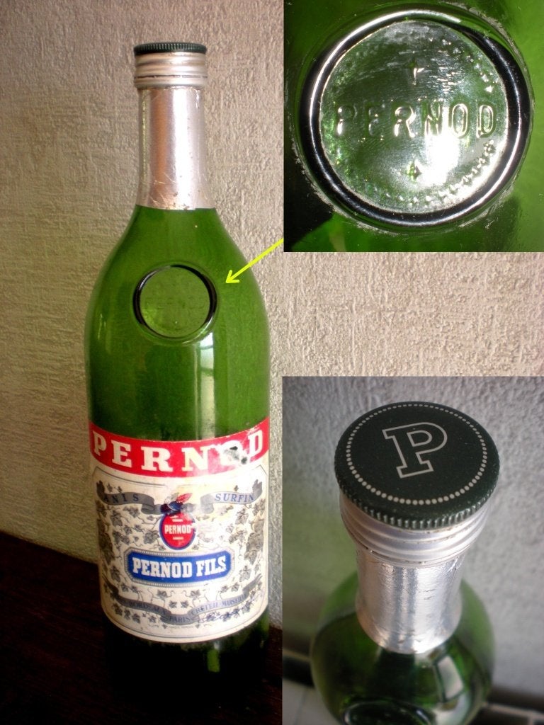 PERNOD  Vieille bouteille 1 litre, Collections, Enlèvement ou Envoi, Utilisé, Bouteille(s)