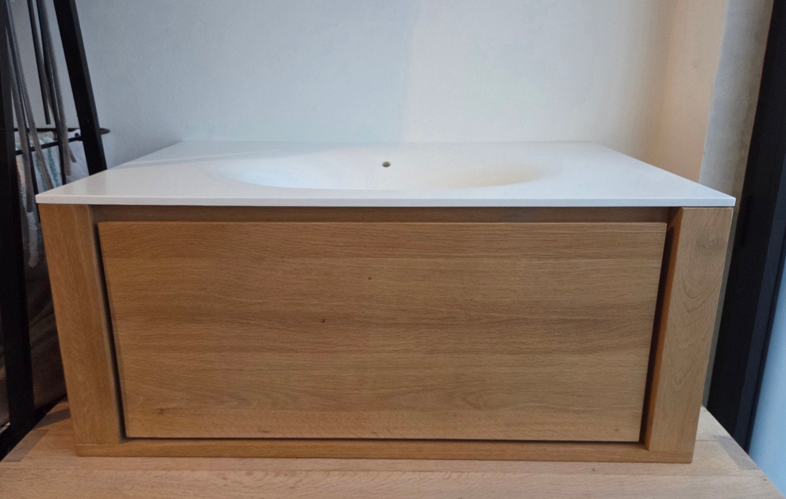 Lavabo + meuble avec tiroir Ethnicraft, Neuf, Moins de 100 cm, Meuble lavabo, Enlèvement