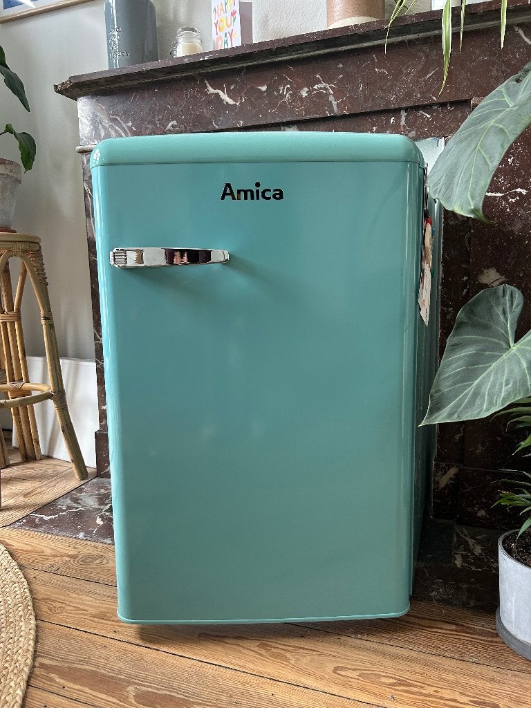 Frigo table vintage Amica, 100 à 150 litres, Enlèvement, Comme neuf, Avec compartiment congélateur