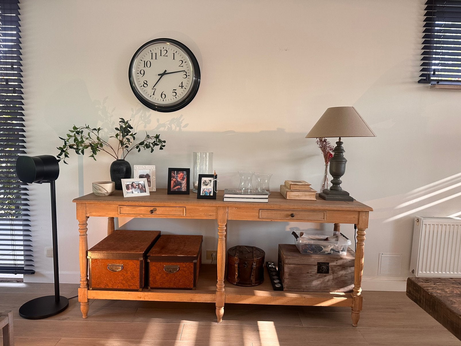 Commode massieve eik 2m x 60 cm, Ophalen, Met plank(en), Gebruikt, Flamant