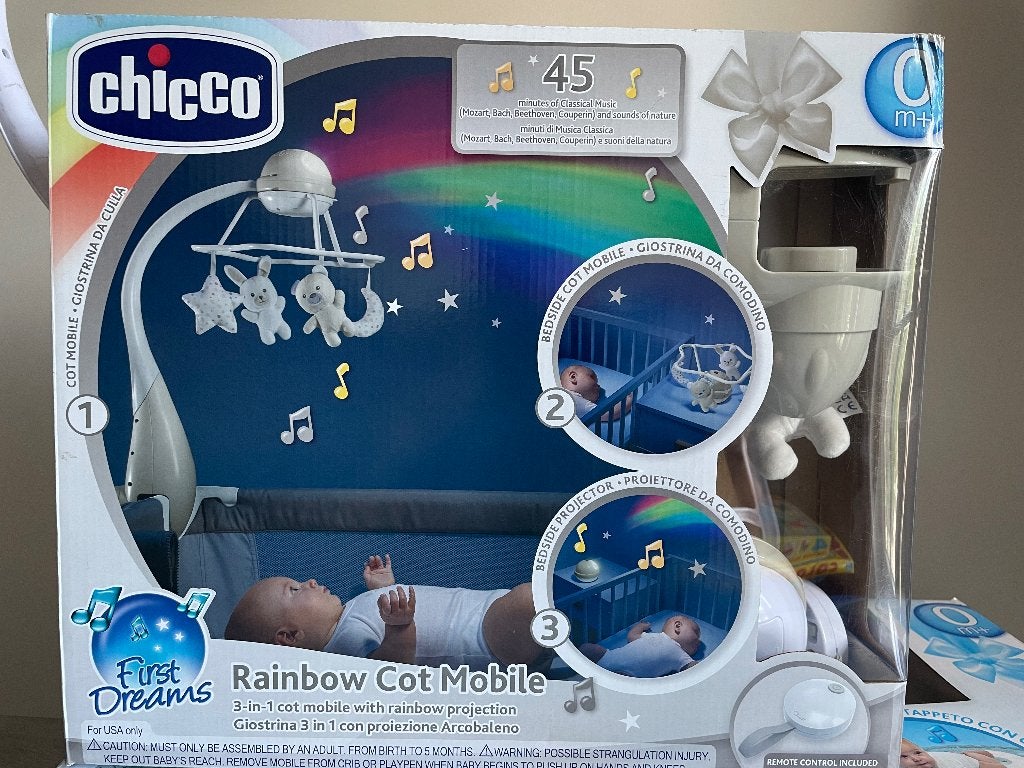 Chicco muziekmobiel regenboog 3 in 1, Ophalen, Zo goed als nieuw, Overige typen, Met licht