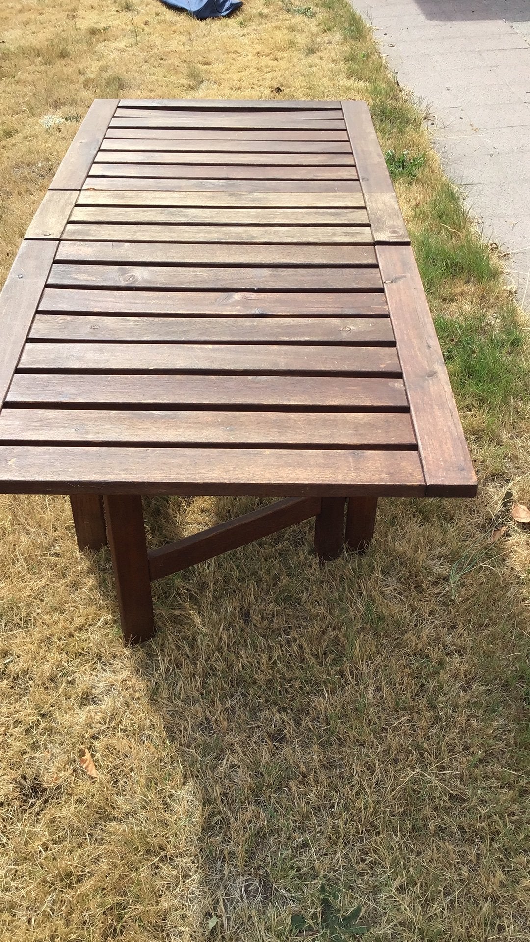 Opklapbare houten buiten tafel, Tuin en Terras, Ophalen, Zo goed als nieuw