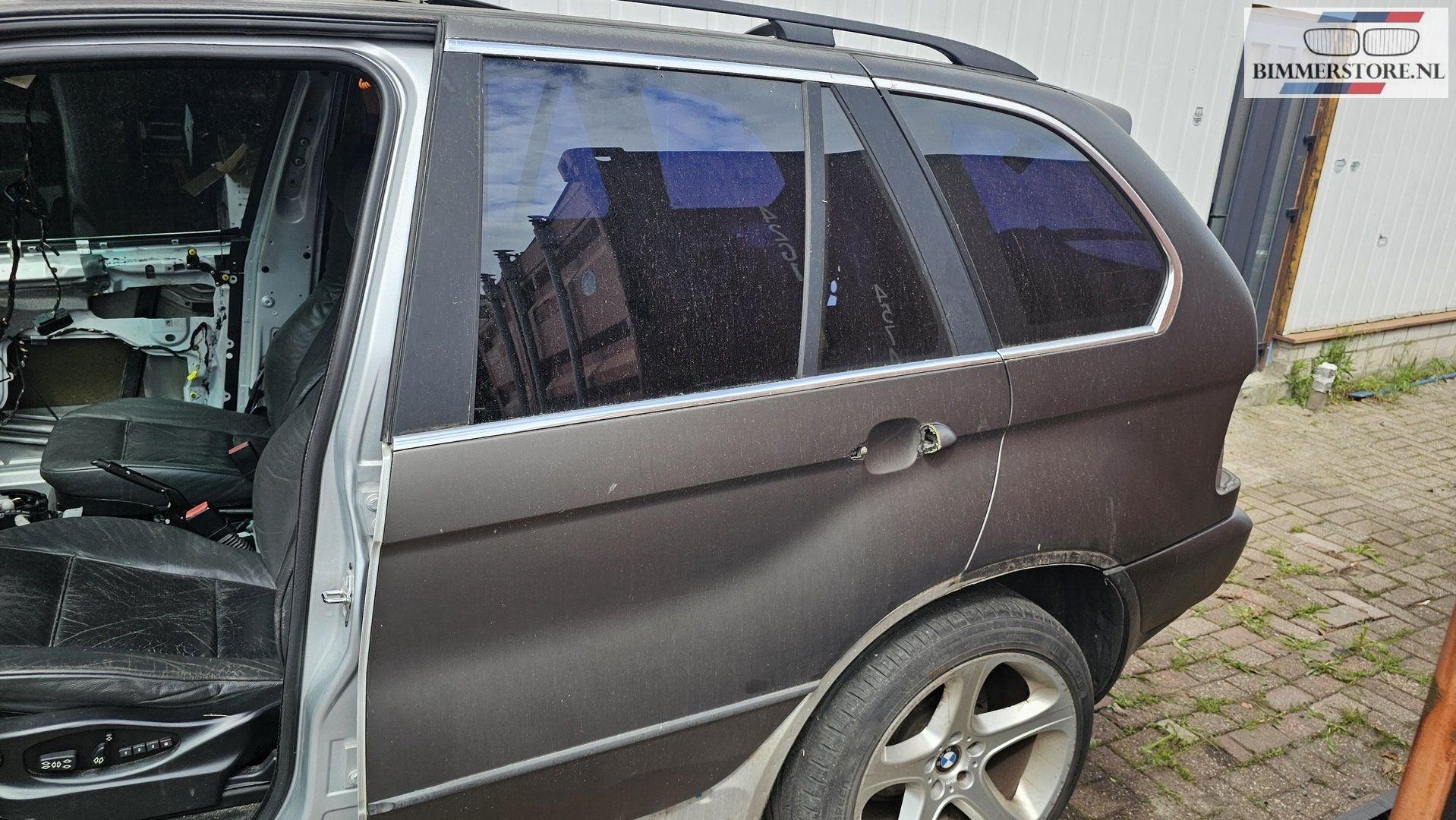 Deur portier links achterzijde BMW X 5-serie E53 kleur Titan, Gebruikt, -, Deur, Achter