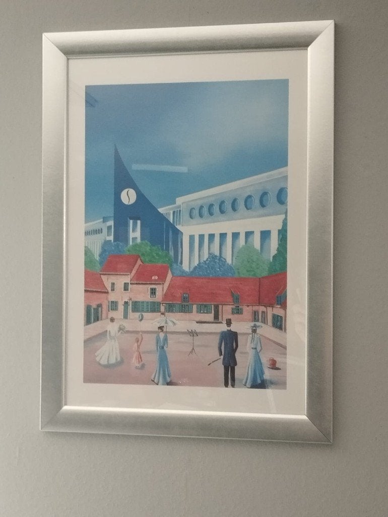 Sabena Poster Litho Sabena House Zaventem Hof Musschen, Ophalen of Verzenden, Nieuw
