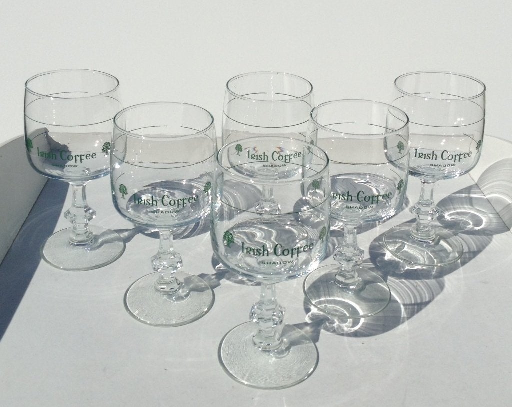 6 vintage Irish Coffee-glazen Shanon speciale editie, Ophalen of Verzenden, Zo goed als nieuw, Overige typen
