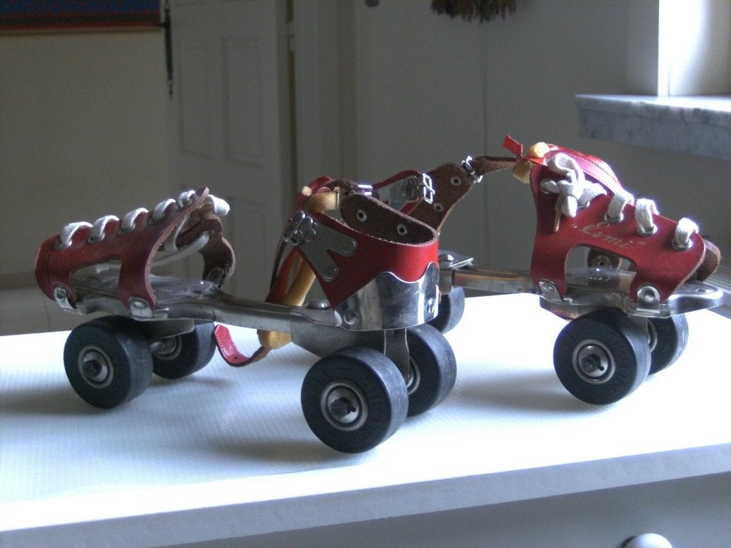 Vintage rolschaatsen, Enlèvement ou Envoi, Réglable, Utilisé, Femmes