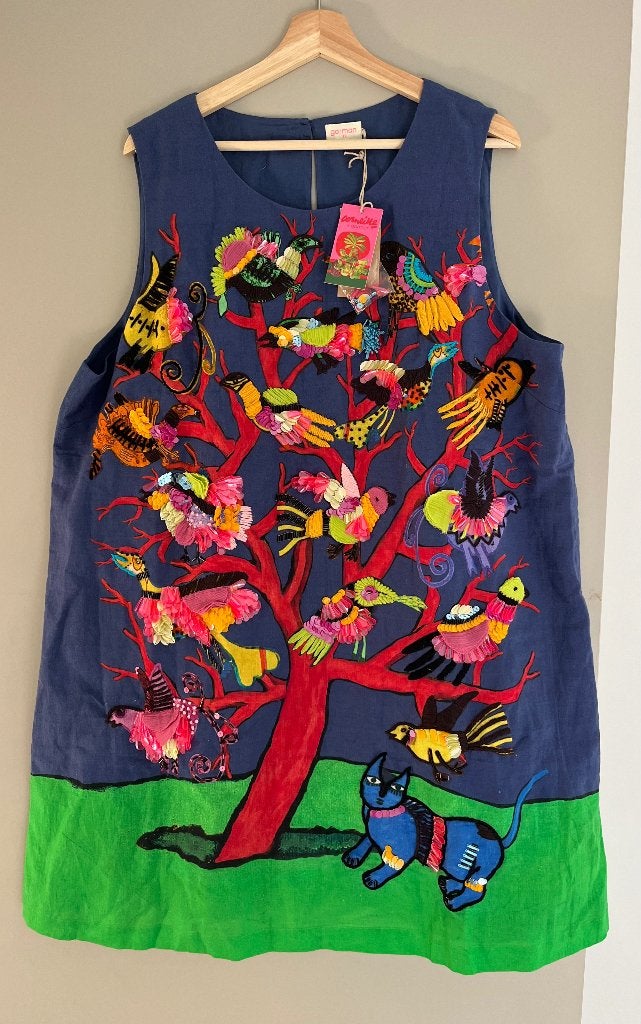 Unieke Gorman &Guillaume Corneille Kraaltjes Shift Dress XXL, Ophalen of Verzenden, Nieuw, Maat 46/48 (XL) of groter, Blauw