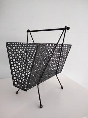 50s vintage design krantenbak Mategot stijl punched metal, Enlèvement ou Envoi, Maison et Meubles