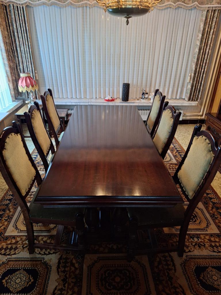 Eetkamertafel en 6 stoelen, Antiek en Kunst, Ophalen