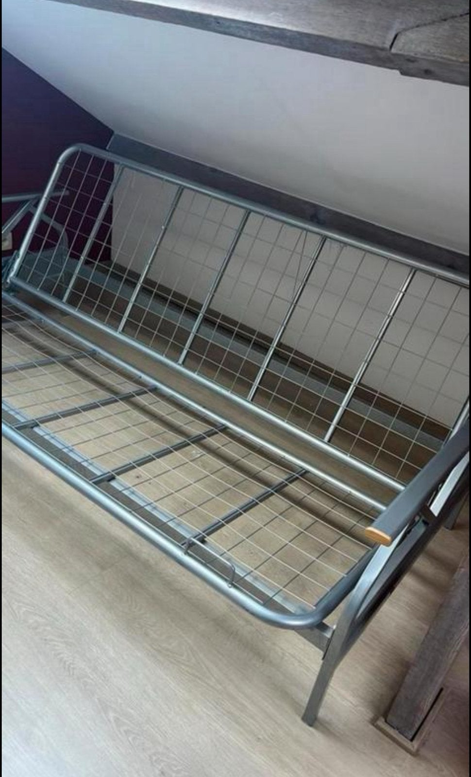 Uitklapbare zetel, logeerbed,aluminium,bed 140/200uitgeklapt, Huis en Inrichting, Ophalen, Zo goed als nieuw