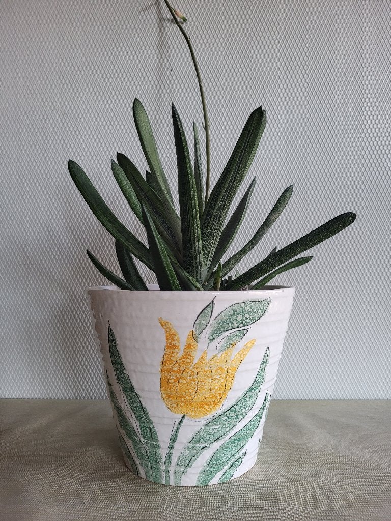 Grote vintage bloempot, Tuin en Terras, Ophalen, Gebruikt, Binnen, Minder dan 40 cm