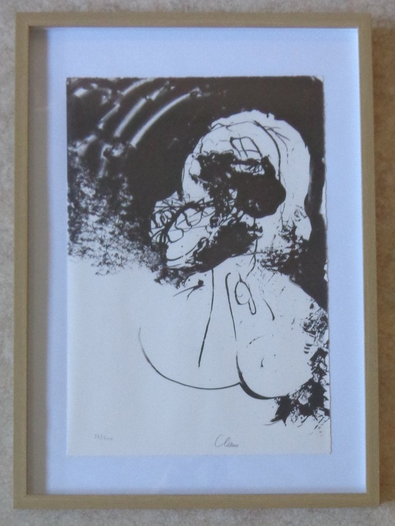 HUGO CLAUS / WINTER 1 / ZW-W LITHO / 72x52cm / KADER / SIG, Signé, Enlèvement, Lithographie