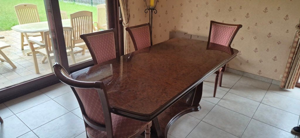 Table de Salle à manger + 5 chaises, Maison & Meubles, Tables | Tables à manger, Utilisé, 50 à 100 cm, 150 à 200 cm, Cinq personnes ou plus