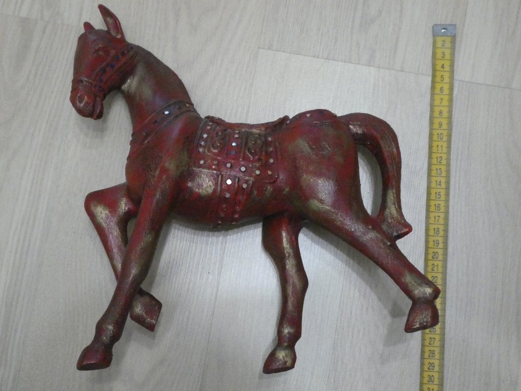 Statue de cheval en bois vintage, Enlèvement, Fait main, Bois, Statue
