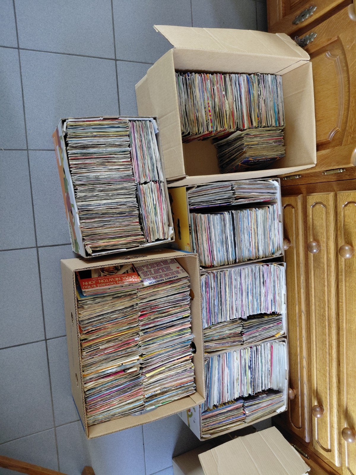 singeltjes, elpees, en bakeliet platen, Ophalen