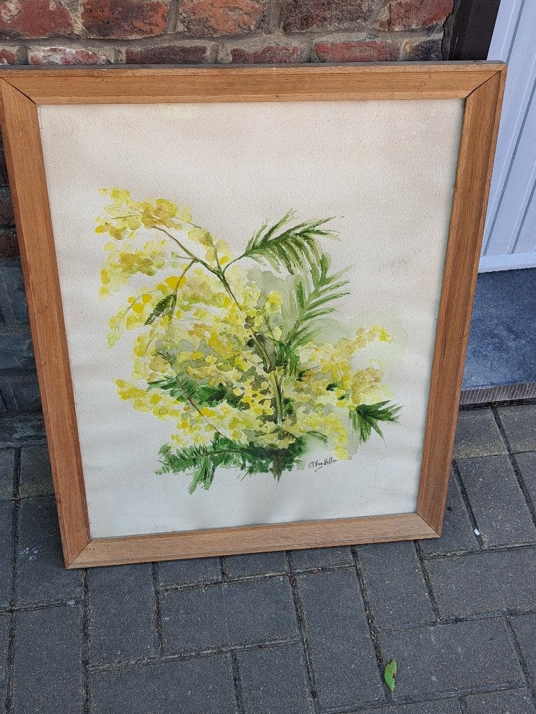 aquarelle fleurs signe r van hille, Antiquités & Art, Enlèvement, Aquarelle, Fleurs