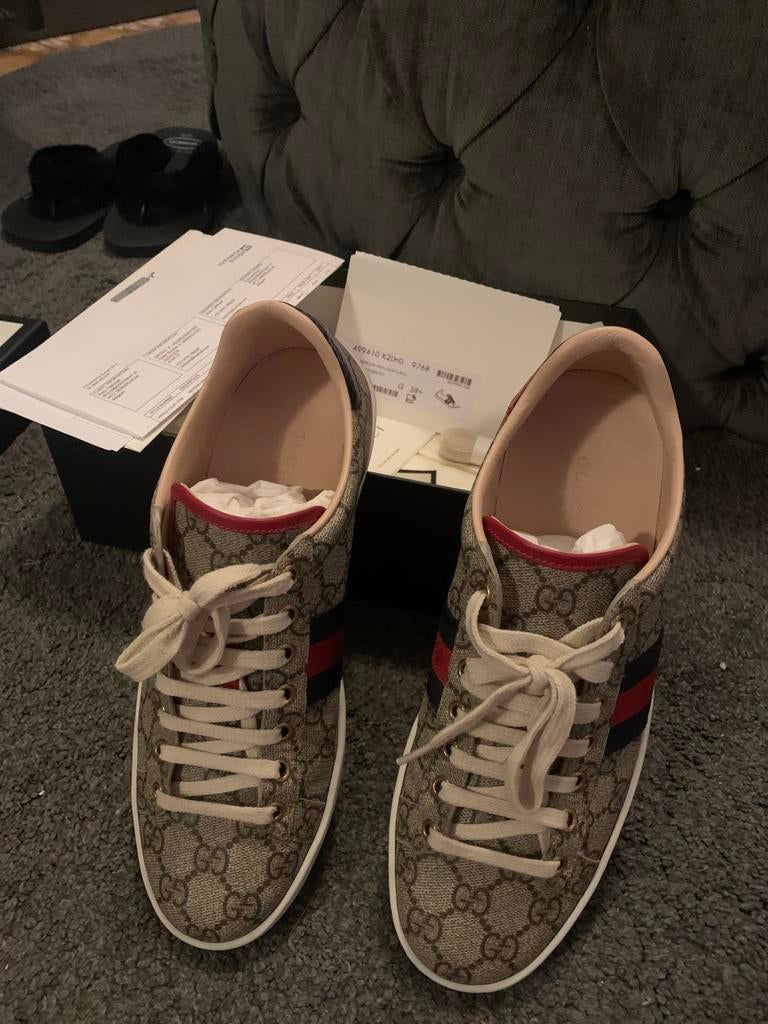 Gucci Ace sneakers NIEUWSTAAT maat 38,5, Ophalen of Verzenden, Zo goed als nieuw, Beige, Sneakers