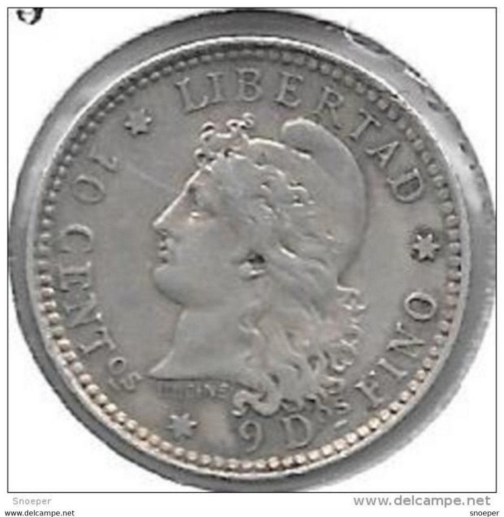 argentina 10 centavos 1882 km 26, Timbres & Monnaies, Monnaies | Amérique, Envoi, Amérique du Sud, Monnaie en vrac
