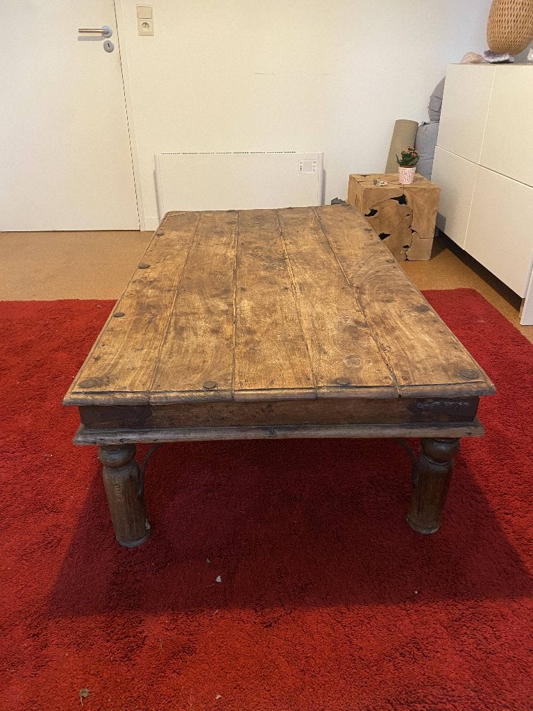 Rustieke houten lage salontafel, 100 à 150 cm, Rustiek, Enlèvement, Utilisé