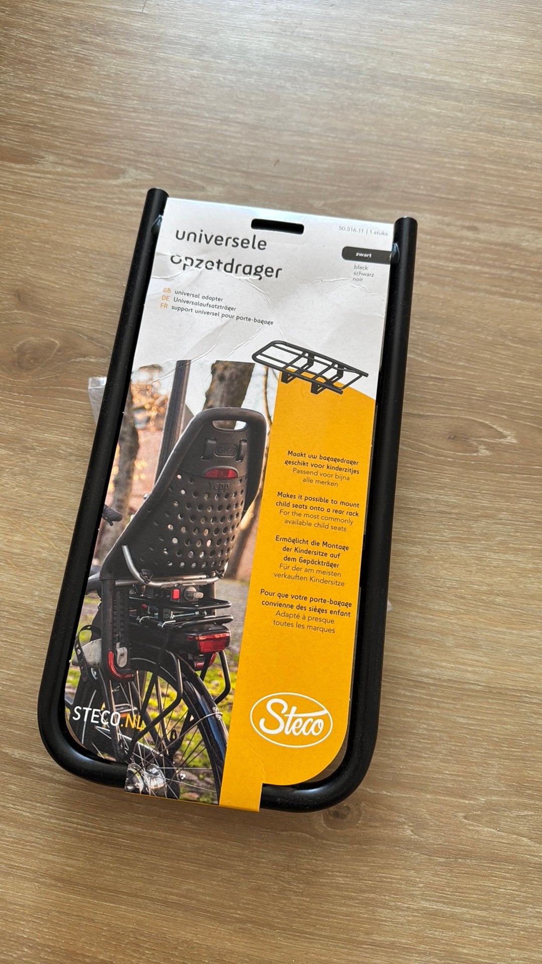 Universele opzetdrager voor kinderzitjes, Fietsen en Brommers, Ophalen, Nieuw, Achterzitje