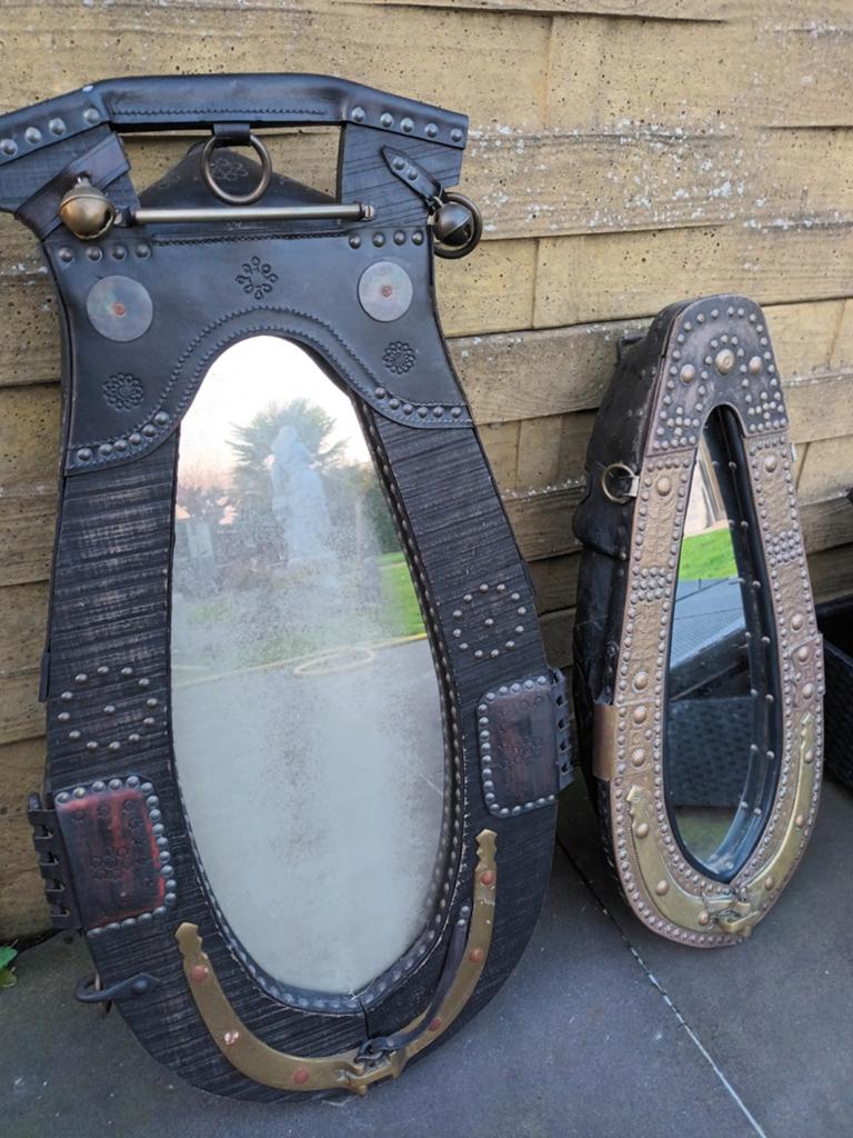 Koppel paarden garelen met spiegel, Antiek en Kunst, Ophalen