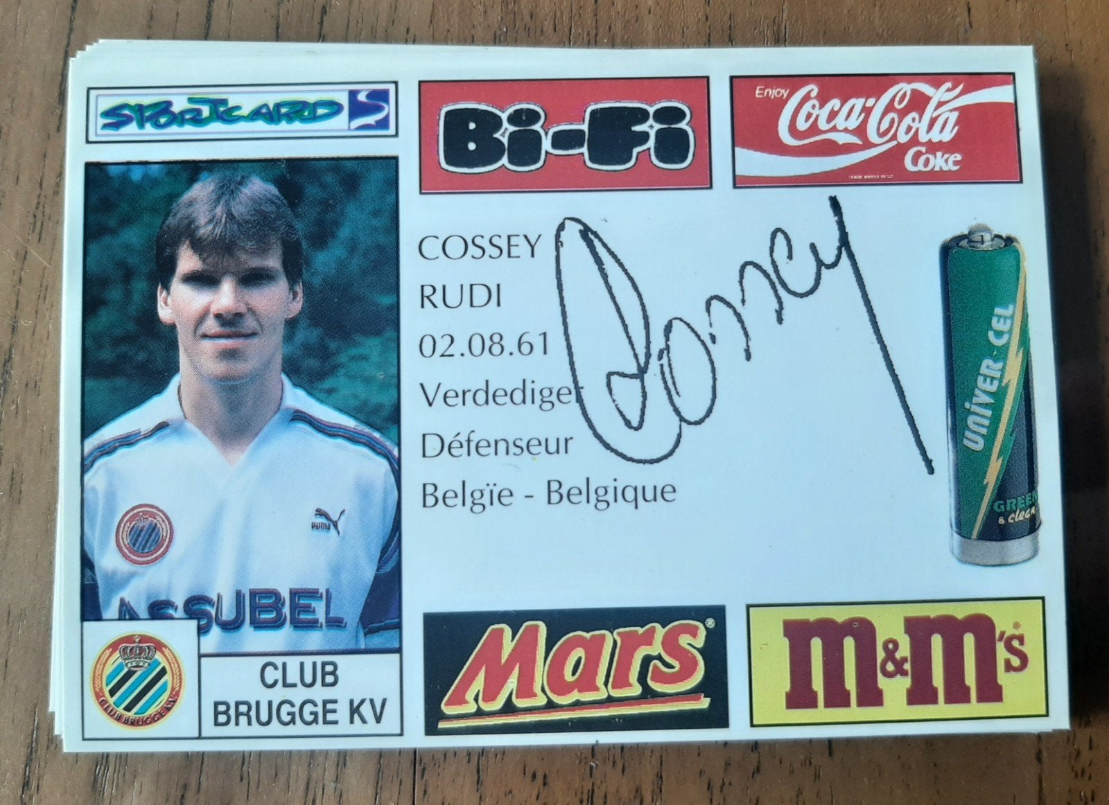 Voetbalkaart Club Brugge - Cossey Rudi, Ophalen of Verzenden