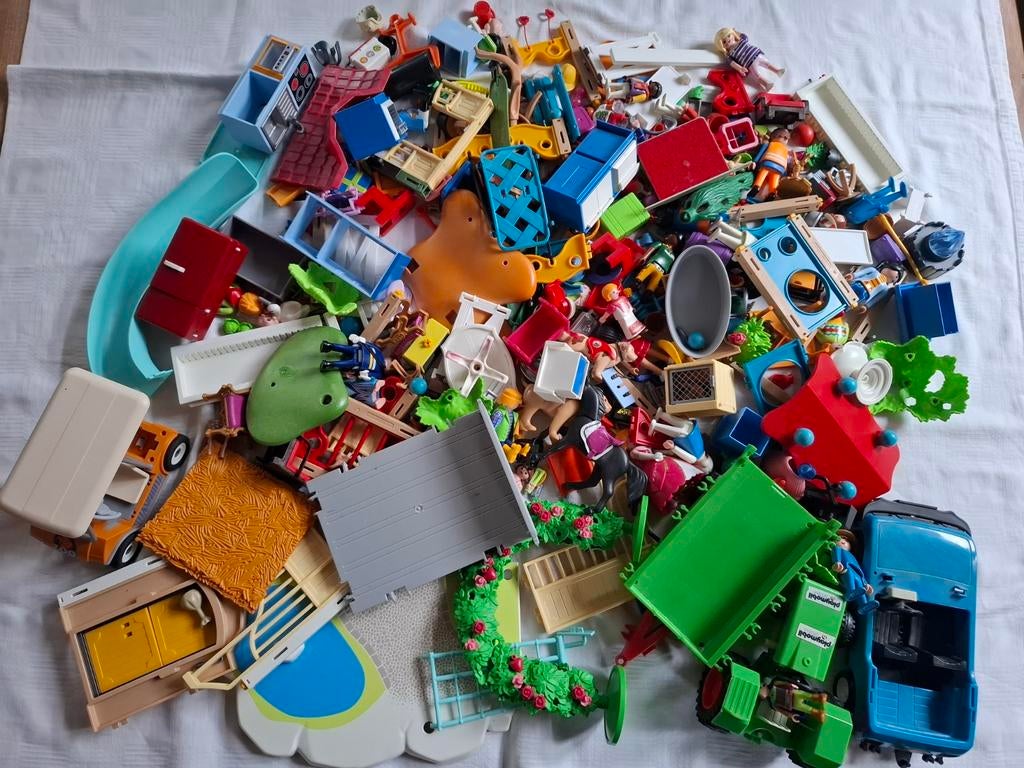 Middel lot Playmobil met figuren, onderdelen en voertuigen, Kinderen en Baby's, Speelgoed | Playmobil, Gebruikt, Los Playmobil