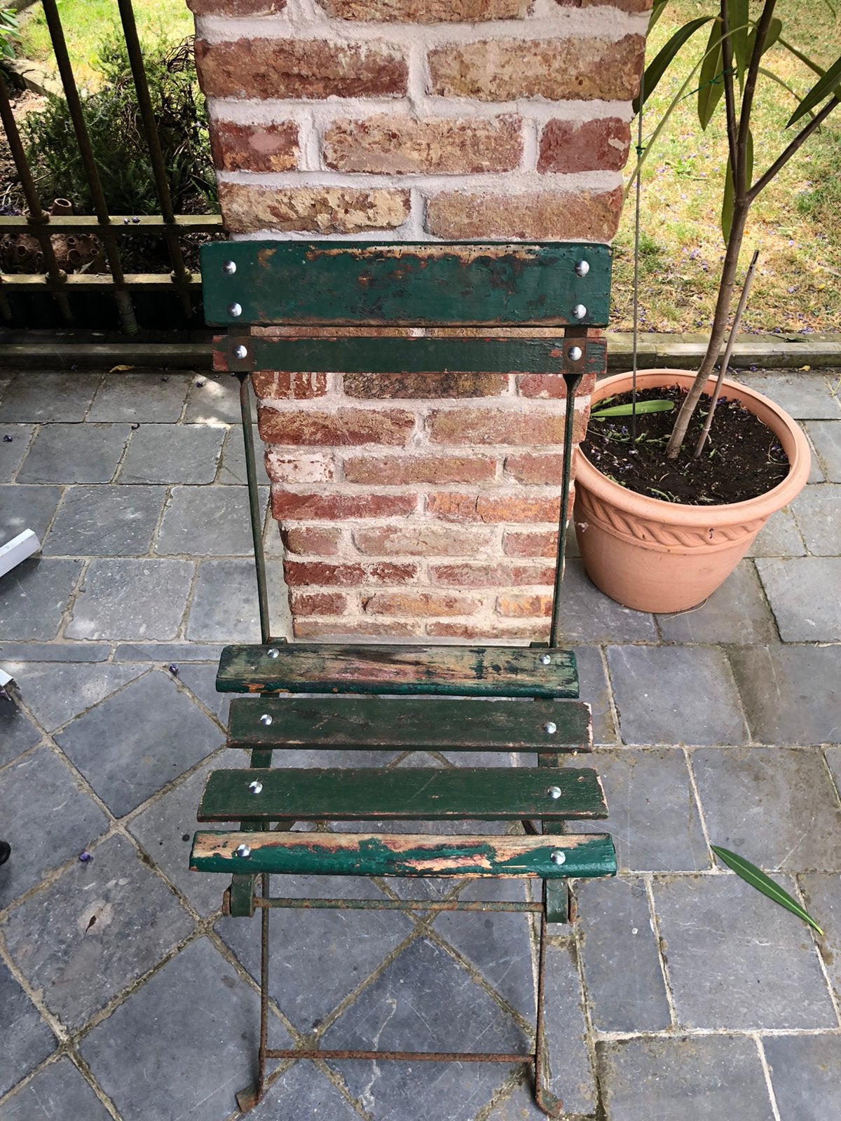 Ancienne chaise de café, Tuin en Terras, Tuinstoelen, Ophalen, Zo goed als nieuw, Metaal