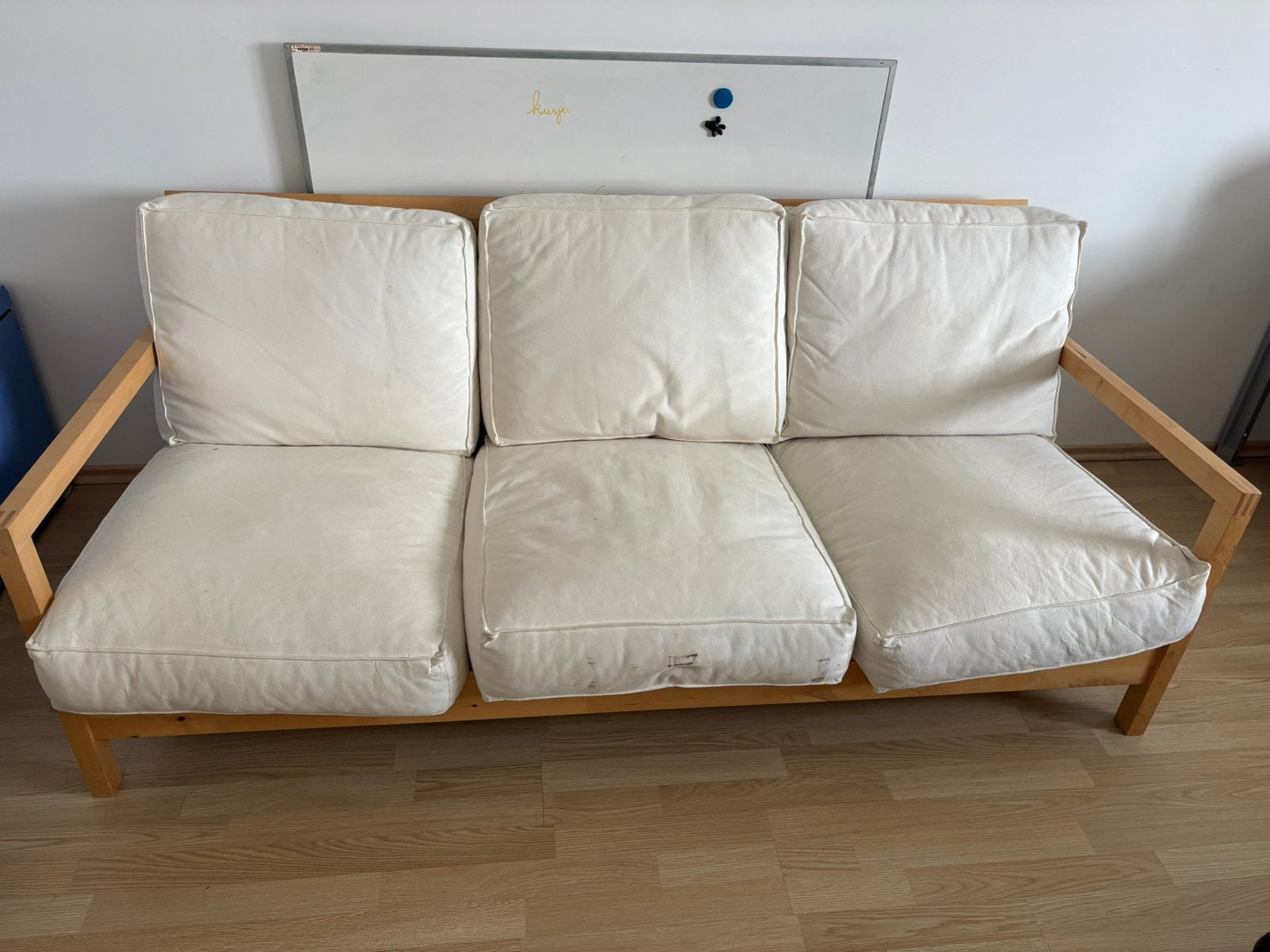Witte zetel, kleur wit, breedte 1m88, Huis en Inrichting, Ophalen, Zo goed als nieuw