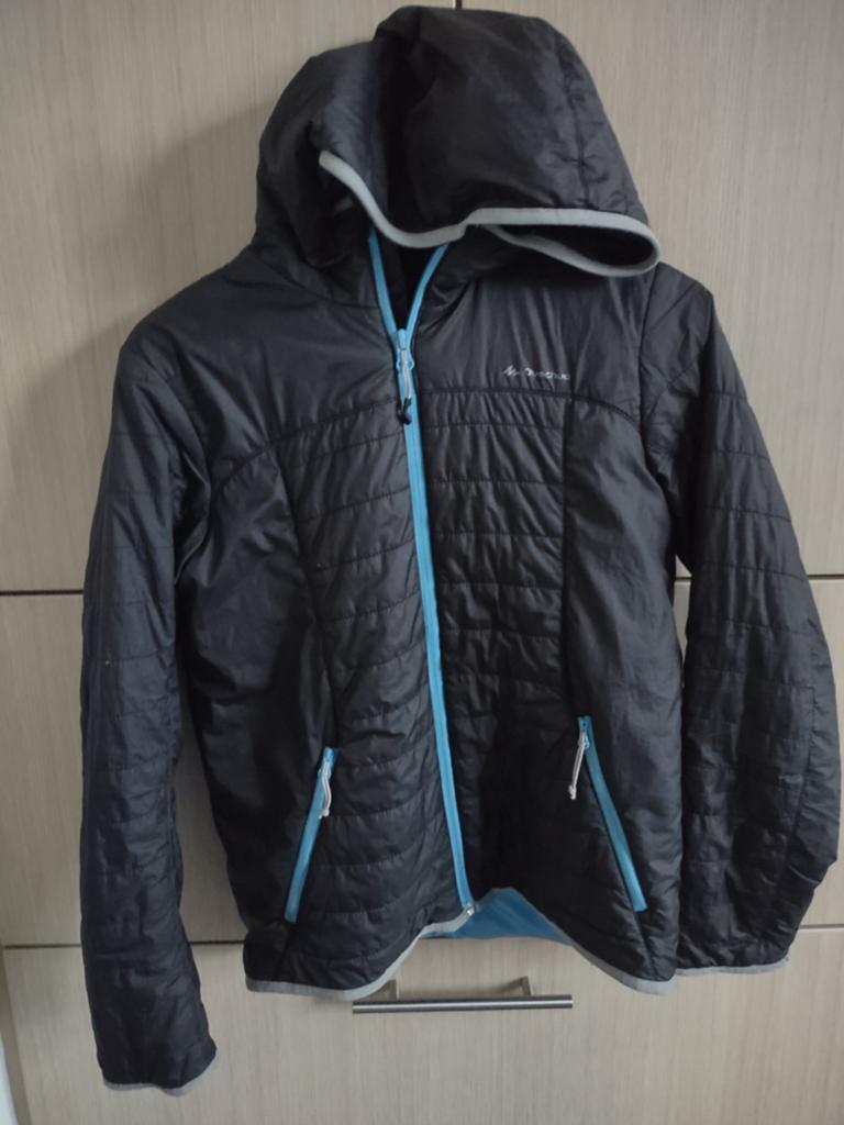 zwarte dunne jas met kap - Quecha - maat 164, Garçon ou Fille, Quechua, Comme neuf, Enlèvement