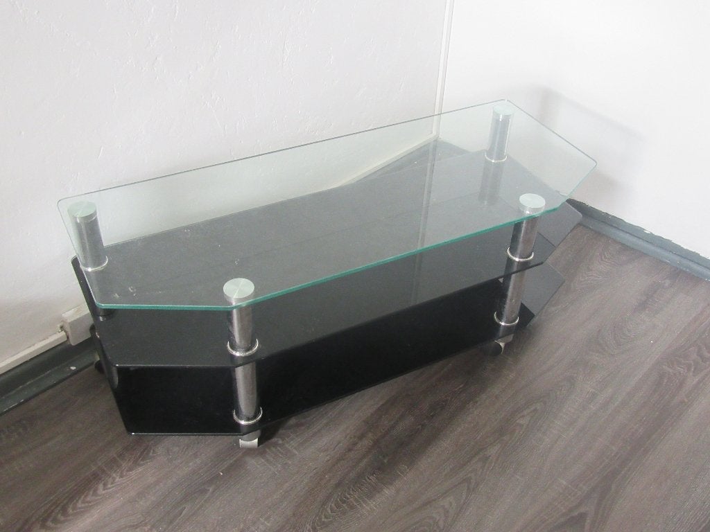 Meuble TV en verre, Maison & Meubles, Armoires | Mobilier de télévision, 25 à 50 cm, Moins de 100 cm, Comme neuf, Enlèvement