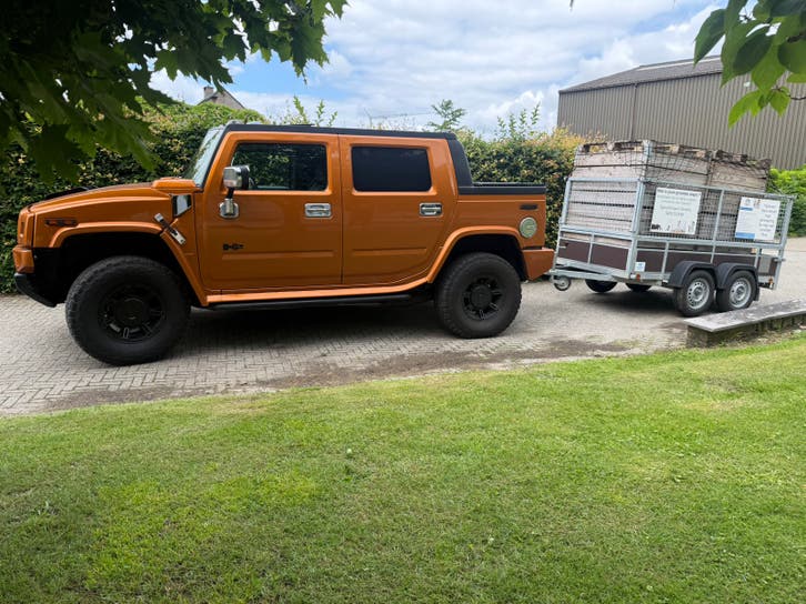 Hummer H2 pick up 6.0 V8, slechts 123.000km**, Auto's, Automaat, Zwart, Overige kleuren, Bluetooth