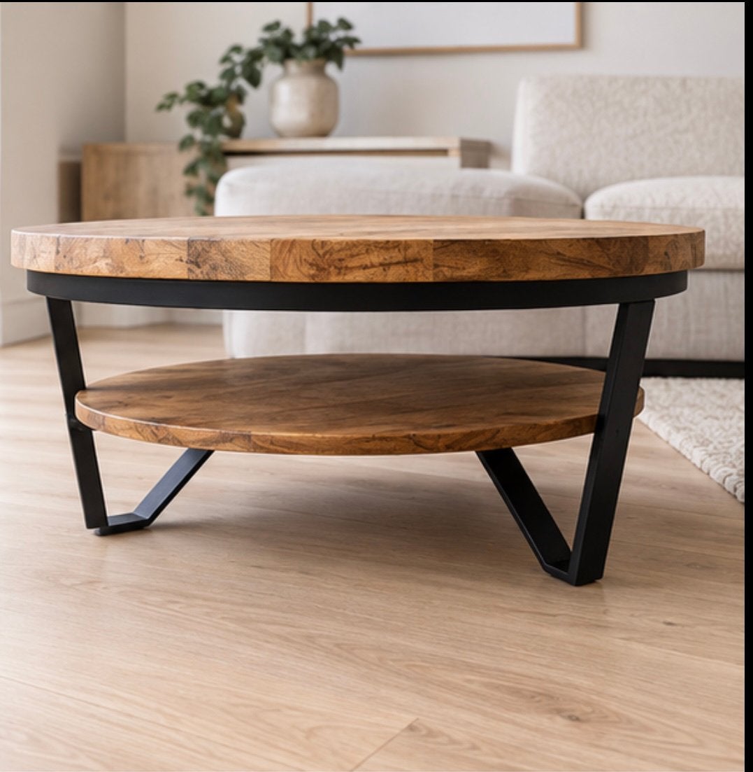 Table basse bois massif, Maison & Meubles, Enlèvement, Comme neuf