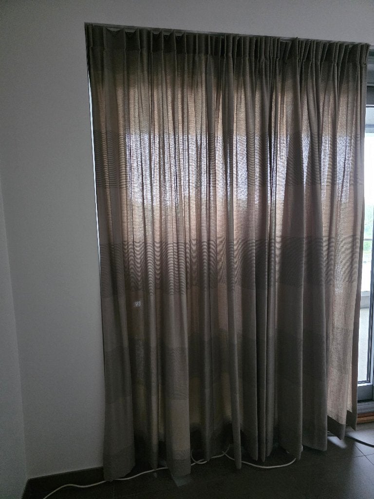 Set van 2 brede overgordijnen – neutrale beige tint, Huis en Inrichting, Stoffering | Gordijnen en Lamellen, Beige, Ophalen