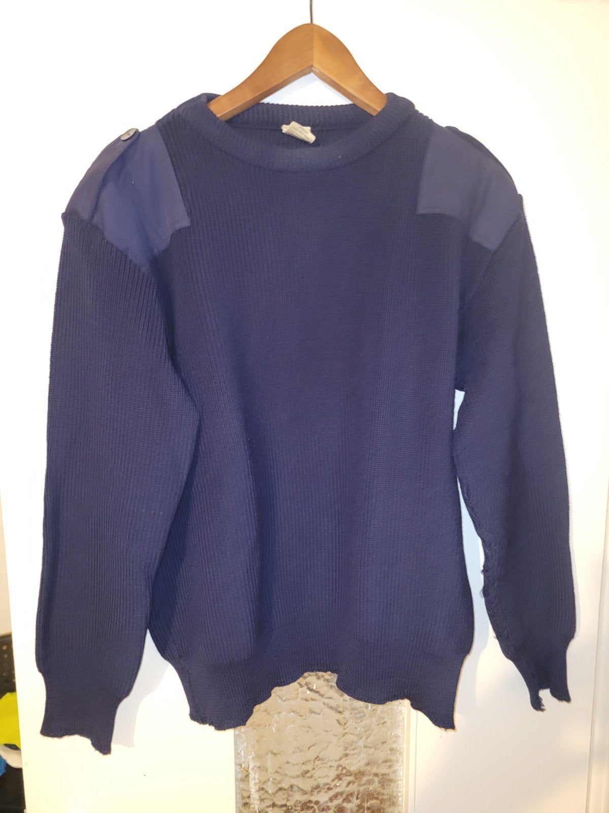 Ancien pull over police ou gendarmerie bleu marine taille 51, Ophalen of Verzenden, Gedragen, Maat 52/54 (L), Blauw