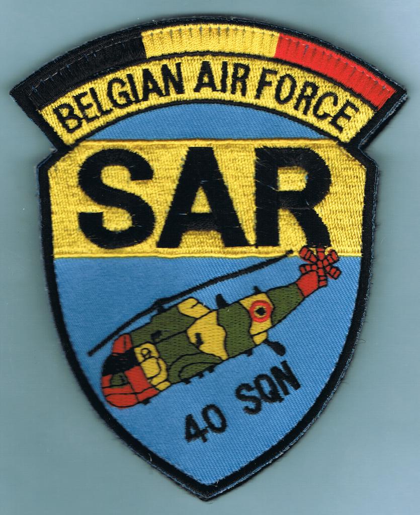 Belgian Air Force patch Sea King 40 SQN ( B14 ), Collections, Enlèvement ou Envoi, Armée de l'air, Emblème ou Badge