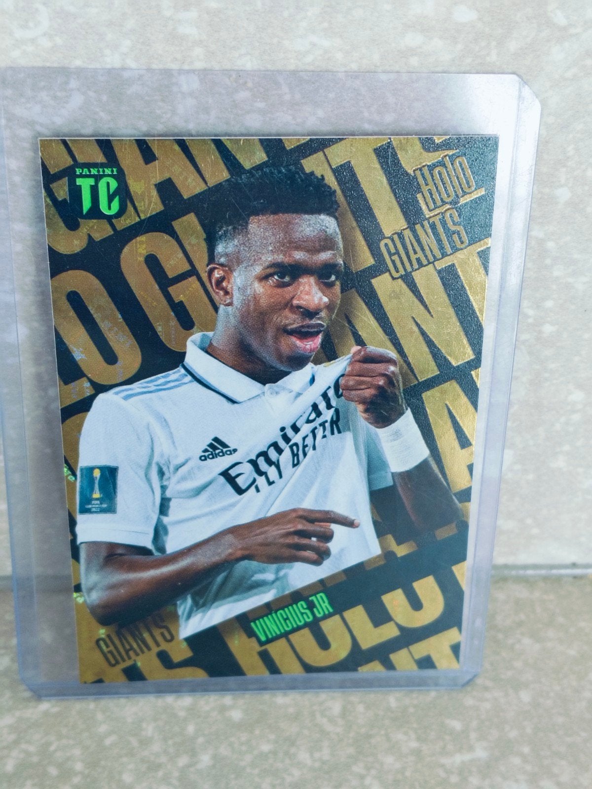 Panini Holo Giants kaart Vini Jr Real Madrid, Ophalen of Verzenden