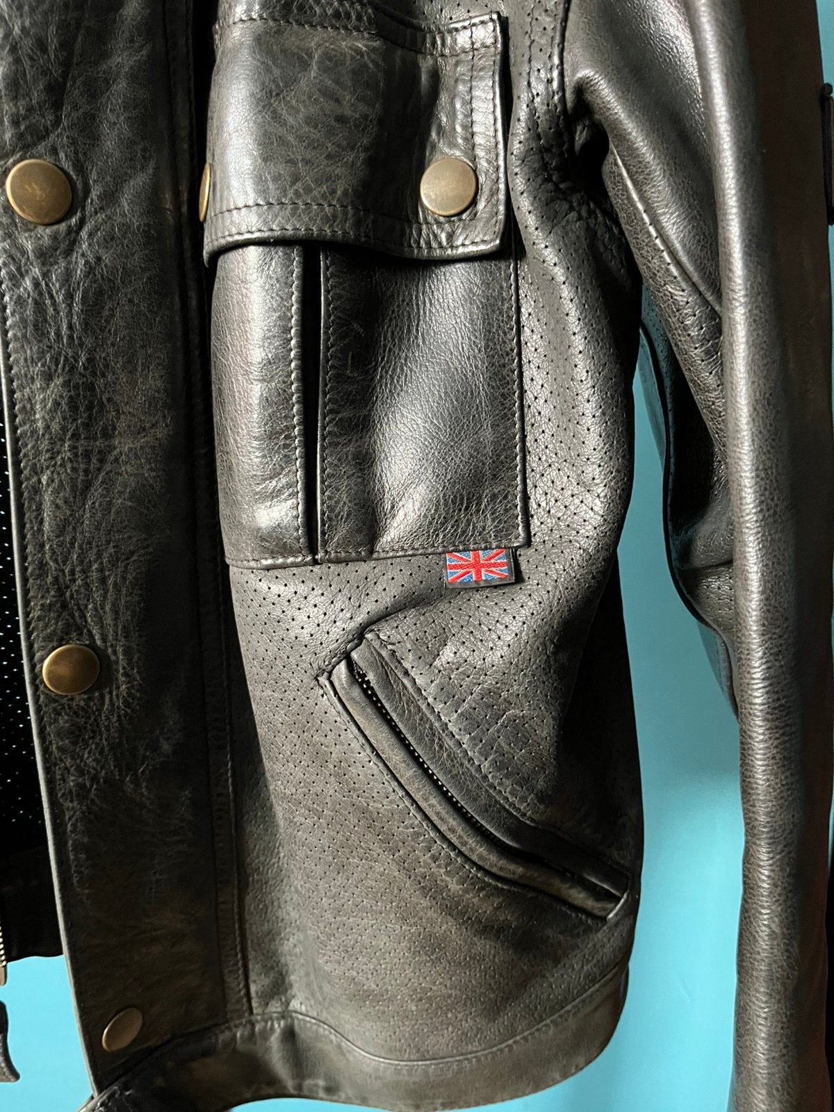 Belstaff leder jacket, Enlèvement, Porté, Taille 52/54 (L), Noir