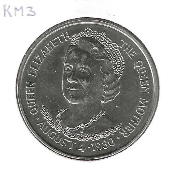 Tristan da Cunha, 25 Pence 1980, 80th Birthday Queen Mother., Postzegels en Munten, Munten | Afrika, Ophalen of Verzenden, Overige landen