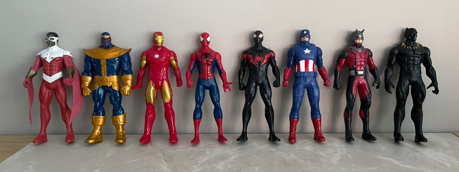 Lotj 8 actiehelden Marvel spiderman, iron man ea 15 cm groot, Enlèvement ou Envoi, Utilisé