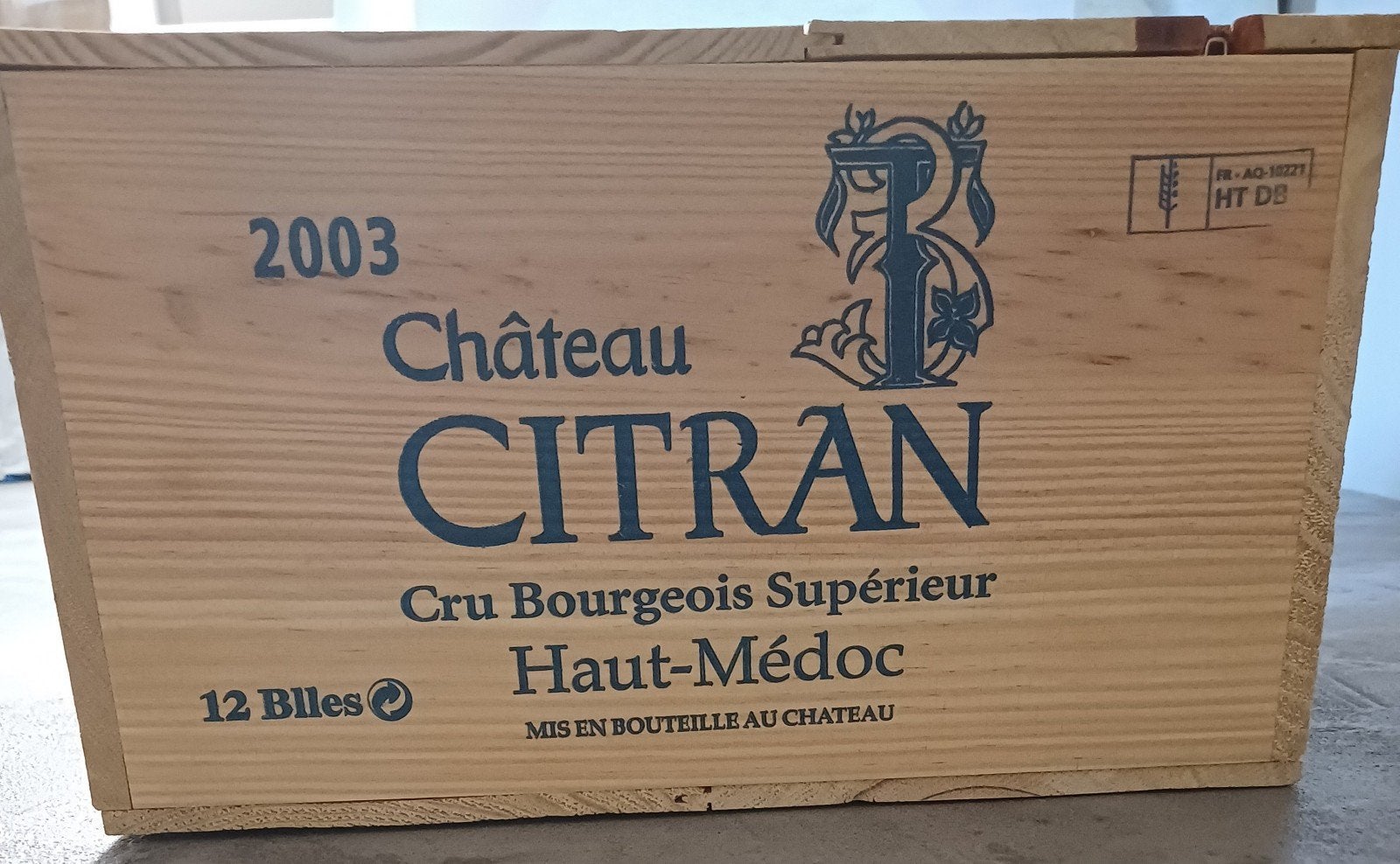 Château CITRAN 2003 (Haut-Medoc). CBO 12b, Neuf, Pleine, Enlèvement, Vin rouge