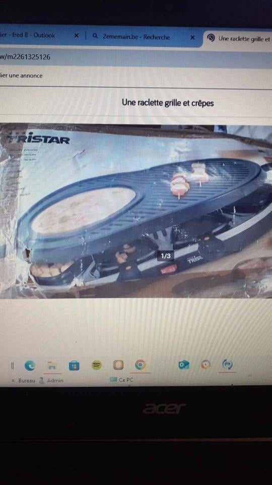 Une raclette grille et crêpes, Electroménager, Enlèvement, Comme neuf